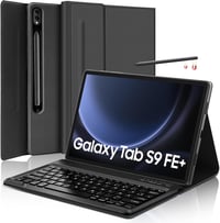 SENGBIRCH Bluetooth Billentyűzetes Tok Samsung Galaxy Tab S10 Plus/S9 FE+ 12.4" Tablethez - Levehető QWERTZ Billentyűzet, Háttérvilágítás, F 1