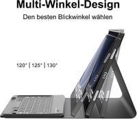 SENGBIRCH Bluetooth Billentyűzetes Tok Samsung Galaxy Tab S10 Plus/S9 FE+ 12.4" Tablethez - Levehető QWERTZ Billentyűzet, Háttérvilágítás, F 3