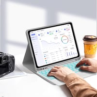 SENGBIRCH iPad 10.9" Billentyűzet Tok 7 Szín Háttérvilágítás Trackpad Szürke 7