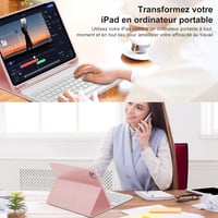 SENGBIRCH iPad Air 11 2024 Billentyűzetes Tok AZERTY Billentyűzettel Világos Rózsaszín 3