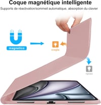 SENGBIRCH iPad Air 11 2024 Billentyűzetes Tok AZERTY Billentyűzettel Világos Rózsaszín 7