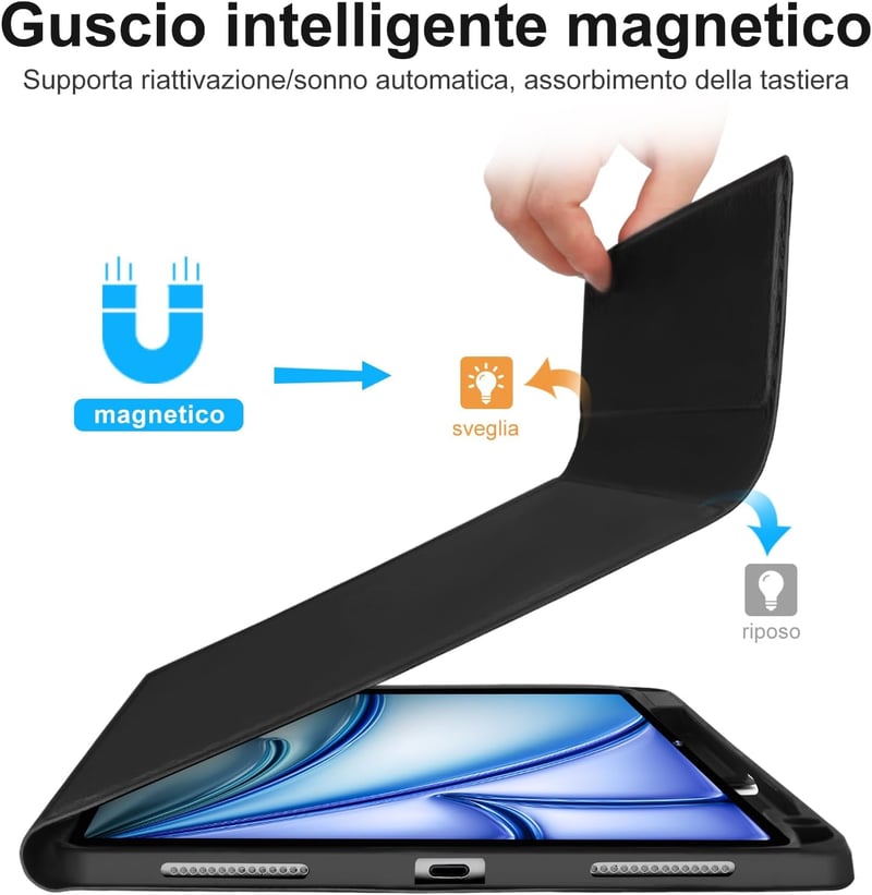 SENGBIRCH iPad Air 11 hüvelyk M3 2025/M2 2024 Bluetooth billentyűzet tok háttérvilágítással és trackpaddal iPad Pro 11 inch kompatibilis