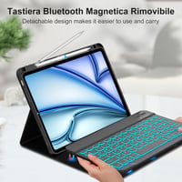 SENGBIRCH iPad Air 11 hüvelyk M3 2025/M2 2024 Bluetooth billentyűzet tok háttérvilágítással és trackpaddal iPad Pro 11 inch kompatibilis 4