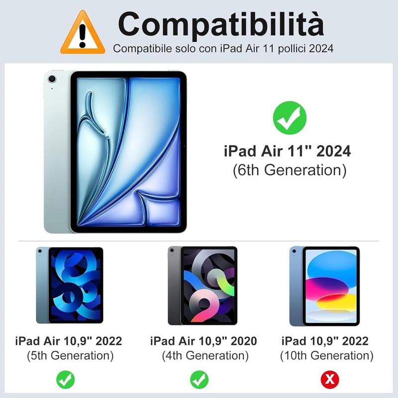 SENGBIRCH iPad Air 11 hüvelyk M3 2025/M2 2024 Bluetooth billentyűzet tok háttérvilágítással és trackpaddal iPad Pro 11 inch kompatibilis