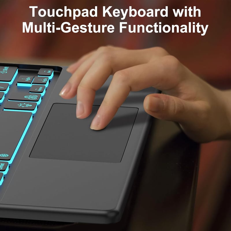 SENGBIRCH iPad Air 11 hüvelyk M3 2025/M2 2024 Bluetooth billentyűzet tok háttérvilágítással és trackpaddal iPad Pro 11 inch kompatibilis