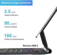 SENGBIRCH iPad Air 13" és iPad Pro 12.9" Billentyűzetes Tok 7 Színű Háttérvilágítás Touchpad Mágneses Fekete 7