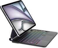 SENGBIRCH iPad Air 13" és iPad Pro 12.9" Billentyűzetes Tok 7 Színű Háttérvilágítás Touchpad Mágneses Fekete 1