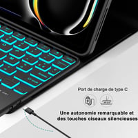 SENGBIRCH iPad Pro 11 M4 2024 Billentyűzet Tok Francia AZERTY Trackpad Világító 5