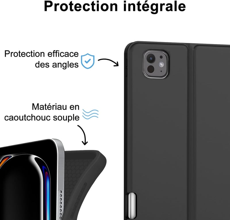 SENGBIRCH iPad Pro 11 M4 2024 Billentyűzet Tok Francia AZERTY Trackpad Világító