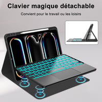 SENGBIRCH iPad Pro 11 M4 2024 Billentyűzet Tok Francia AZERTY Trackpad Világító 4