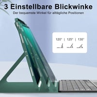 SENGBIRCH iPad Pro 12.9 Mágneses Billentyűzet Tok Német QWERTZ Touchpad Sötétzöld 5