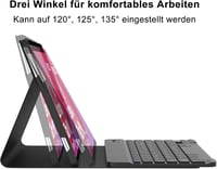 SENGBIRCH Lenovo Tab M11 2024 Bluetooth Billentyűzet Tok - Eltávolítható QWERTZ Wireless Billentyűzet, Fekete 6