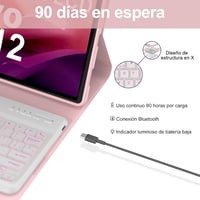 SENGBIRCH Lenovo Tab P12 12,7" Tok Billentyűzettel Bluetooth Világítás Rózsaszín 4