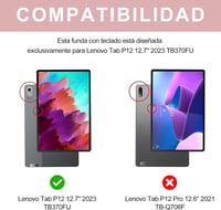 SENGBIRCH Lenovo Tab P12 12,7" Tok Billentyűzettel Bluetooth Világítás Rózsaszín 2