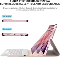 SENGBIRCH Lenovo Tab P12 2023 12.7" Bluetooth Billentyűzet Tok Világosrózsaszín 5