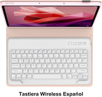 SENGBIRCH Lenovo Tab P12 2023 12.7" Bluetooth Billentyűzet Tok Világosrózsaszín 6