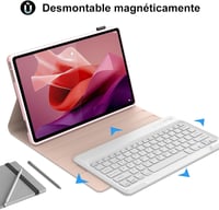 SENGBIRCH Lenovo Tab P12 2023 12.7" Bluetooth Billentyűzet Tok Világosrózsaszín 7