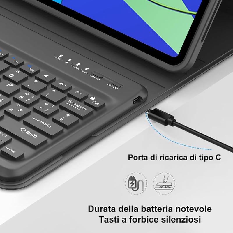 SENGBIRCH Lenovo Tab Pro 12.7 Bluetooth Billentyűzet Tok Mágneses Leválasztható Fekete
