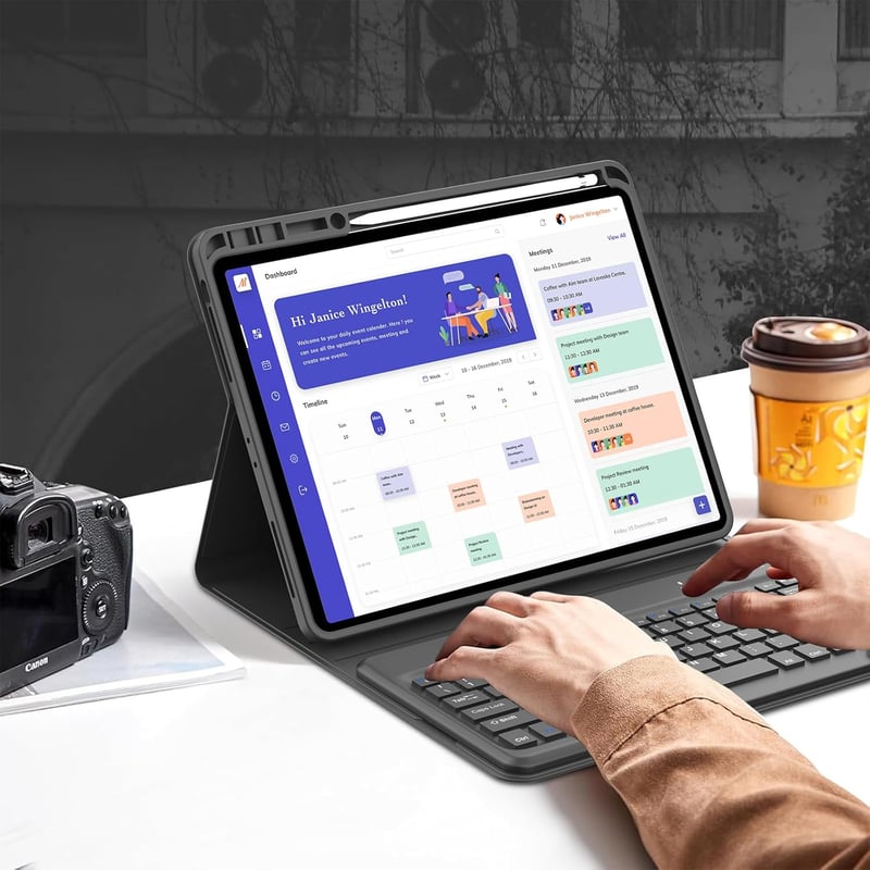 SENGBIRCH Lenovo Tab Pro 12.7 Bluetooth Billentyűzet Tok Mágneses Leválasztható Fekete