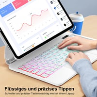 SENGBIRCH Magic Keyboard iPad 11" 10.9" Német QWERTZ Háttérvilágítás Trackpad Fehér 7