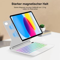SENGBIRCH Magic Keyboard iPad 11" 10.9" Német QWERTZ Háttérvilágítás Trackpad Fehér 6