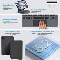 SENGBIRCH Magic Keyboard iPad Air 11" M3/M2 Német QWERTZ Háttérvilágítás Trackpad Fekete 5