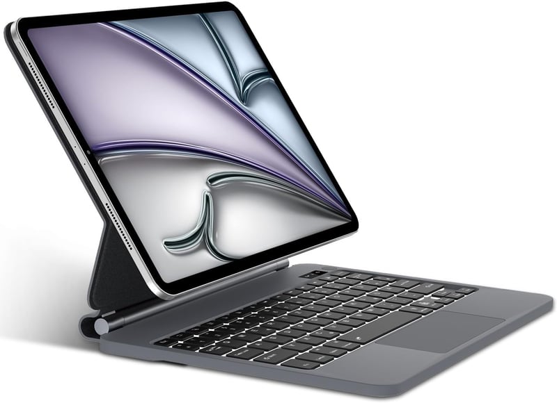 SENGBIRCH Magic Keyboard iPad Air 11" M3/M2 Német QWERTZ Háttérvilágítás Trackpad Fekete