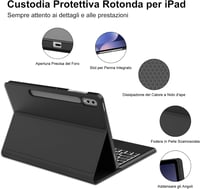 SENGBIRCH Mágneses Billentyűzetes Tok Samsung Galaxy Tab S9FE+ 12.4" Bluetooth Billentyűzettel - Fekete 7