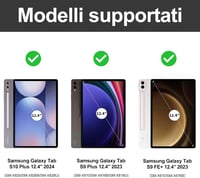 SENGBIRCH Mágneses Billentyűzetes Tok Samsung Galaxy Tab S9FE+ 12.4" Bluetooth Billentyűzettel - Fekete 2
