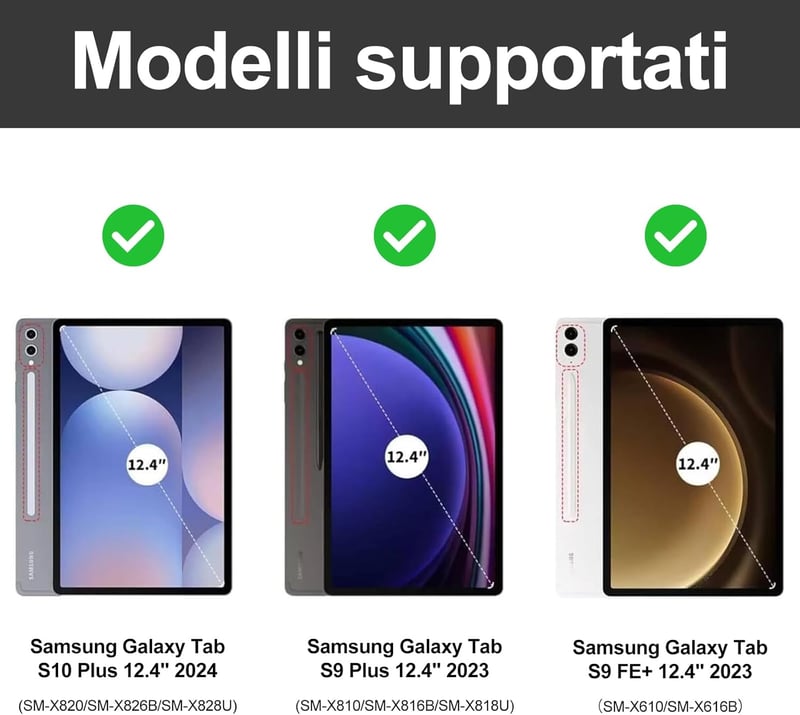 SENGBIRCH Mágneses Billentyűzetes Tok Samsung Galaxy Tab S9FE+ 12.4" Bluetooth Billentyűzettel - Fekete