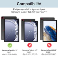 SENGBIRCH futrola s Bluetooth tipkovnicom za Samsung Galaxy Tab A9+ 11 inča - Odvojiva bežična tipkovnica za Galaxy Tab A9+ 2023, svijetlo plava 2