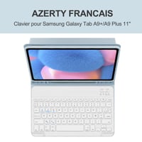 SENGBIRCH futrola s Bluetooth tipkovnicom za Samsung Galaxy Tab A9+ 11 inča - Odvojiva bežična tipkovnica za Galaxy Tab A9+ 2023, svijetlo plava 3