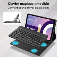 SENGBIRCH Samsung Galaxy Tab S9 FE 10.9" Billentyűzetes Tok - Vezeték Nélküli Bluetooth Billentyűzet Leválasztható Fekete Tablet Védőtok 4