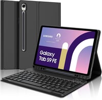 SENGBIRCH Samsung Galaxy Tab S9 FE 10.9" Billentyűzetes Tok - Vezeték Nélküli Bluetooth Billentyűzet Leválasztható Fekete Tablet Védőtok 1