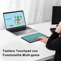 SENGBIRCH Wireless Bluetooth Billentyűzet Touchpad-dal, 7 Színű Háttérvilágítás, Android/iOS/Windows Kompatibilis 5