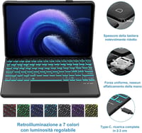 SENGBIRCH Xiaomi Pad 6/6Pro 11" billentyűzetes tok trackpaddal, Bluetooth, fekete 3