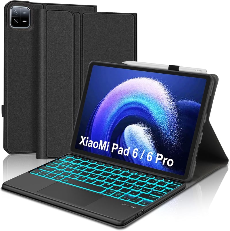 SENGBIRCH Xiaomi Pad 6/6Pro 11" billentyűzetes tok trackpaddal, Bluetooth, fekete