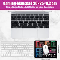 SENLINLIN Podložka pod myš 2 ks, 300x250x2 mm, nemecké klávesové skratky pre Excel, PowerPoint a Windows, protišmyková, bez zápachu, do kancelárie aj domov 3