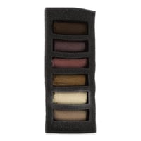Sada extra mäkkých polovičných pastelov Sennelier Pastels à l'Écu pre portréty s tmavými odtieňmi pleti, 6 ks polovičných tyčiniek 3