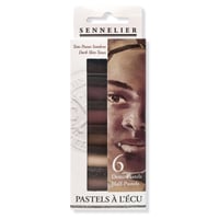 Sada extra mäkkých polovičných pastelov Sennelier Pastels à l'Écu pre portréty s tmavými odtieňmi pleti, 6 ks polovičných tyčiniek 1