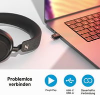 Sennheiser BTD 700 Bluetooth USB dongle - aptX Lossless, Auracast, USB-C/USB-A 3