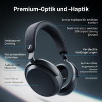 Bezdrôtové slúchadlá Sennheiser Momentum 4 s adaptívnym potlačením hluku, 60-hodinovou výdržou batérie a skladacím dizajnom – grafitová farba 9