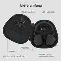Bezdrôtové slúchadlá Sennheiser Momentum 4 s adaptívnym potlačením hluku, 60-hodinovou výdržou batérie a skladacím dizajnom – grafitová farba 8