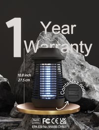 Sennycat Elektromos Szúnyogirtó Lámpa 4200V 15W - UV Rovarcsapda Beltéri és Kültéri Használatra, IPX5 Vízálló, 3m Kábellel 4