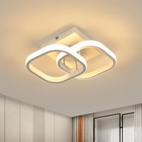 SENQIU Modern LED Mennyezeti Lámpa 22W - Négyzet Alakú Meleg Fehér 3000K Akril Világítás Nappaliba, Hálószobába, Konyhába 9