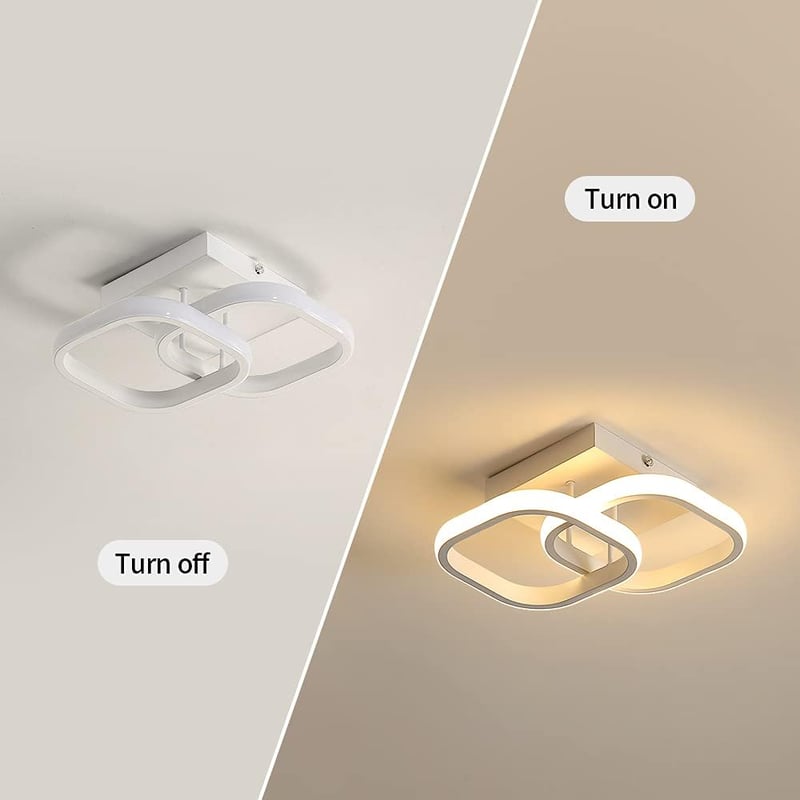 SENQIU Modern LED Mennyezeti Lámpa 22W - Négyzet Alakú Meleg Fehér 3000K Akril Világítás Nappaliba, Hálószobába, Konyhába