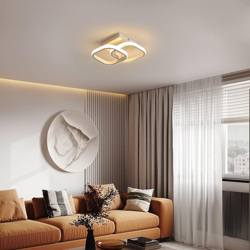 SENQIU Modern LED Mennyezeti Lámpa 22W - Négyzet Alakú Meleg Fehér 3000K Akril Világítás Nappaliba, Hálószobába, Konyhába