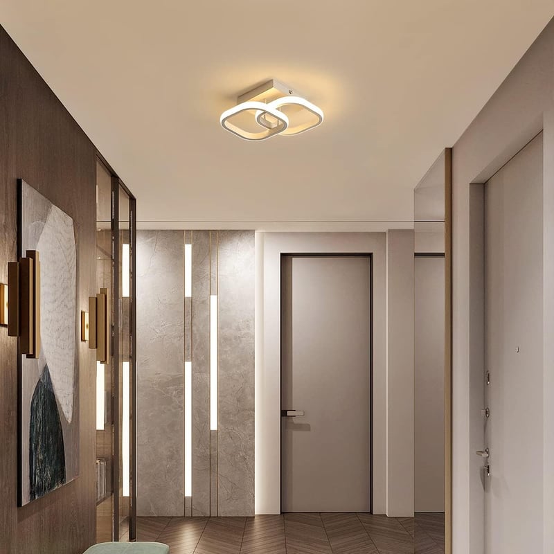 SENQIU Modern LED Mennyezeti Lámpa 22W - Négyzet Alakú Meleg Fehér 3000K Akril Világítás Nappaliba, Hálószobába, Konyhába