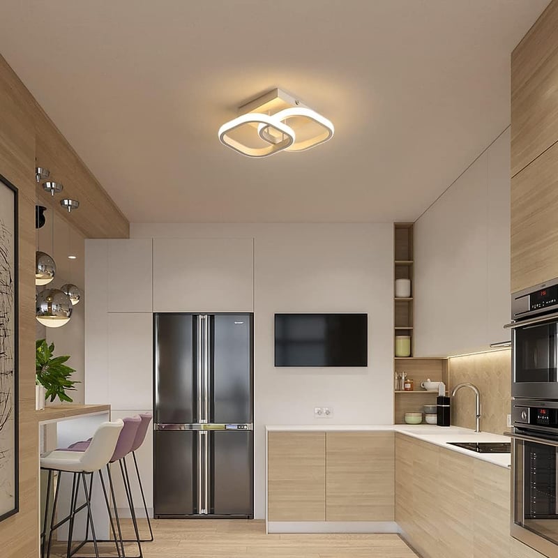 SENQIU Modern LED Mennyezeti Lámpa 22W - Négyzet Alakú Meleg Fehér 3000K Akril Világítás Nappaliba, Hálószobába, Konyhába