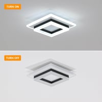 SENQIU Modern LED Mennyezeti Lámpa 24W - Négyzet Alakú Fekete Világítás 6500K Hideg Fehér Fénnyel, 2700lm, 20x20cm, Konyhába, Nappaliba 7
